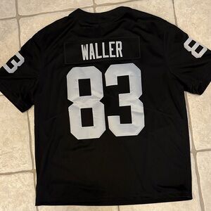 Nike Raiders Black and Silver Waller Jersey with Number 83